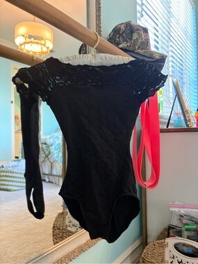 Black Lace Off-Shoulder Bodysuit